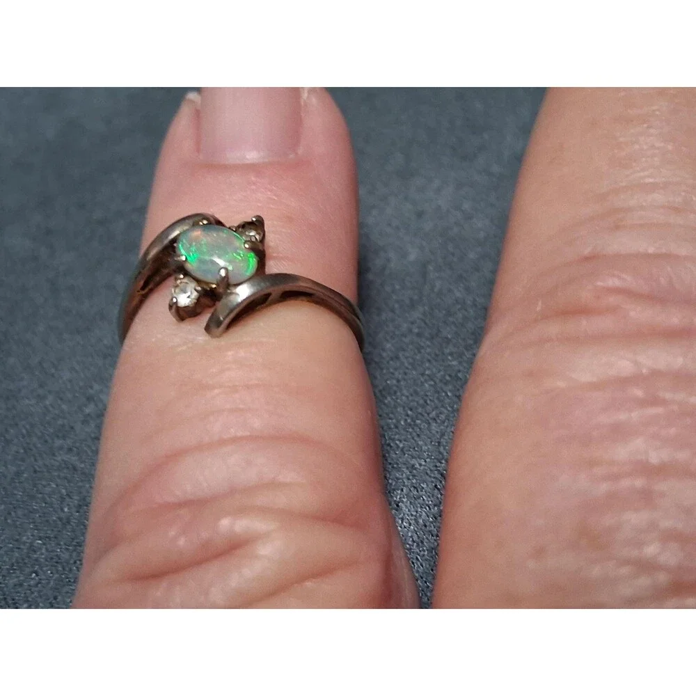 Vintage Opal Glass Ring Size 5